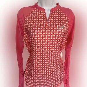 Jofit Golf Top - M orange,pink , white , polyester spandex